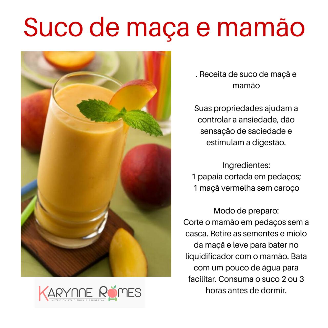 Suco de Maça e mamão 